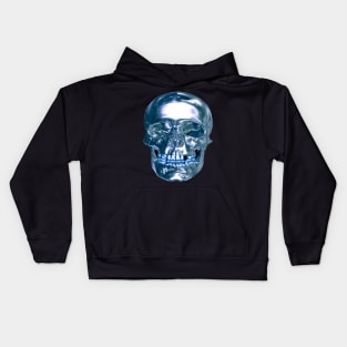 Blue Chrome Skull Kids Hoodie